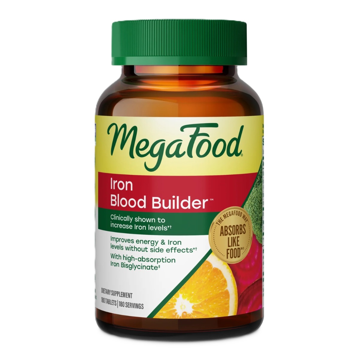 MegaFood Blood Builder, 180 tabletter med jern og vitaminer