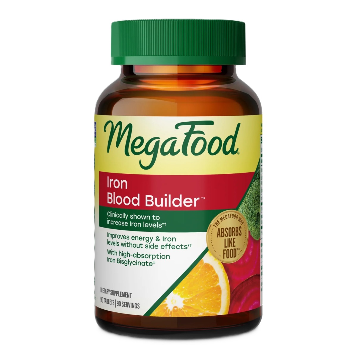 MegaFood Blood Builder, 90 tabletter med jern og vitaminer