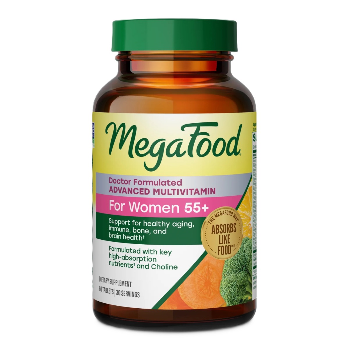 MegaFood Women's 55+ Advanced Multivitamin, 60 tabletter