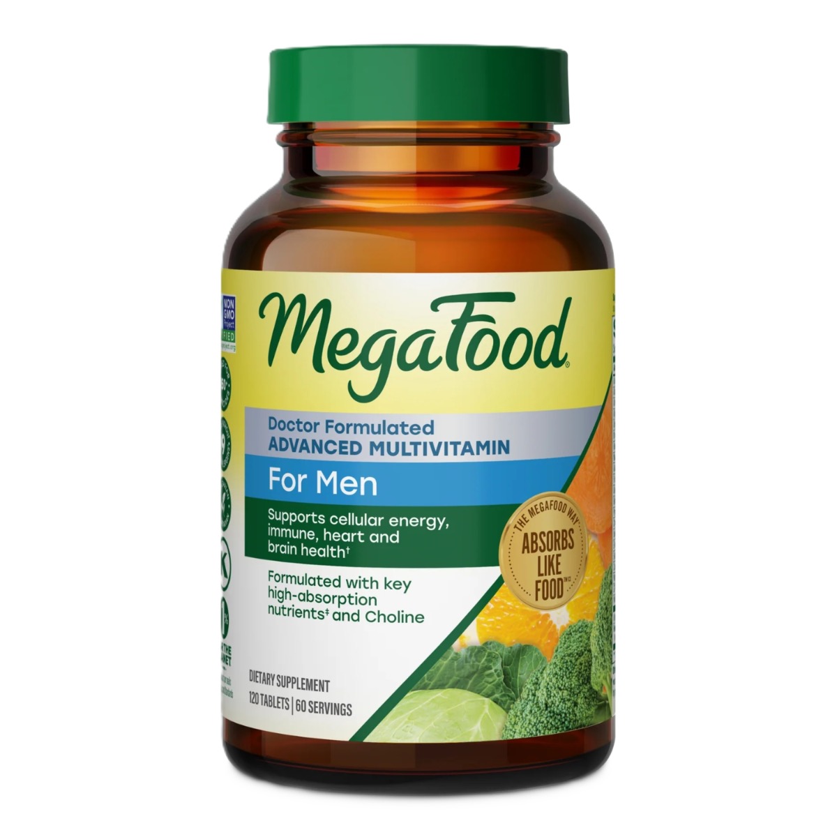 MegaFood Men's Advanced multivitamin til mænd, 120 tabletter
