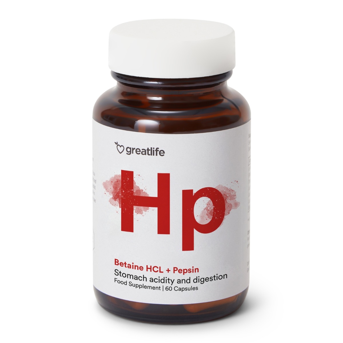 Greatlife Betain HCL (Saltsyre-støtte) 60 kapsler